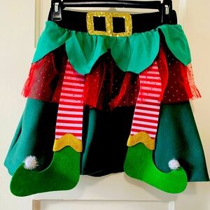 CHRISTMAS ELF KIDS SKIRT